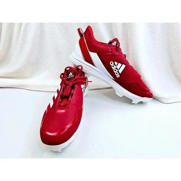 Adidas Size 13.5 Icon 7 Men's Low Top TPU Baseball Cleats Red/White S23880 NWT - Picture 6 of 14